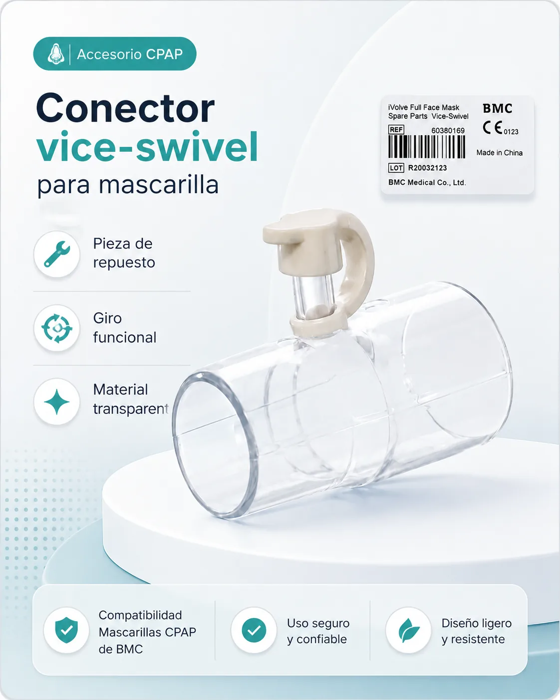 Enriquecedor de Oxigeno para Cpap (conector) — Terapia respiratoria