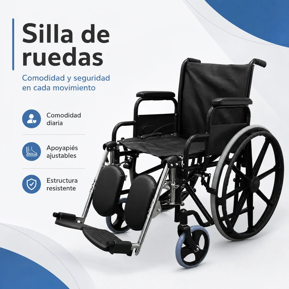 SILLA DE RUEDAS SEMIESCRITORIO REPOSA PIES DESMONTABLES Ref. FY904 — Movilidad