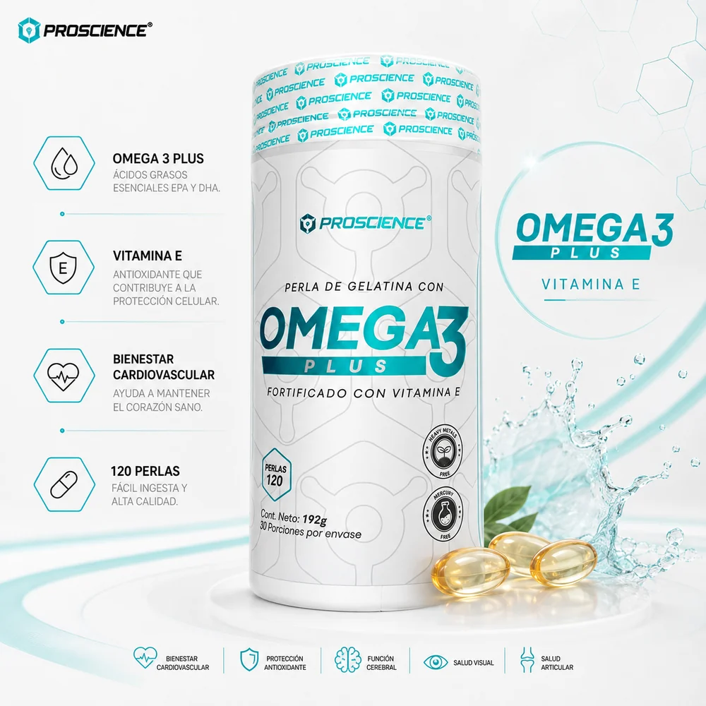 Omeg 3 Plus+vit E Proscie 120 Perlas Gel — Nutricionales