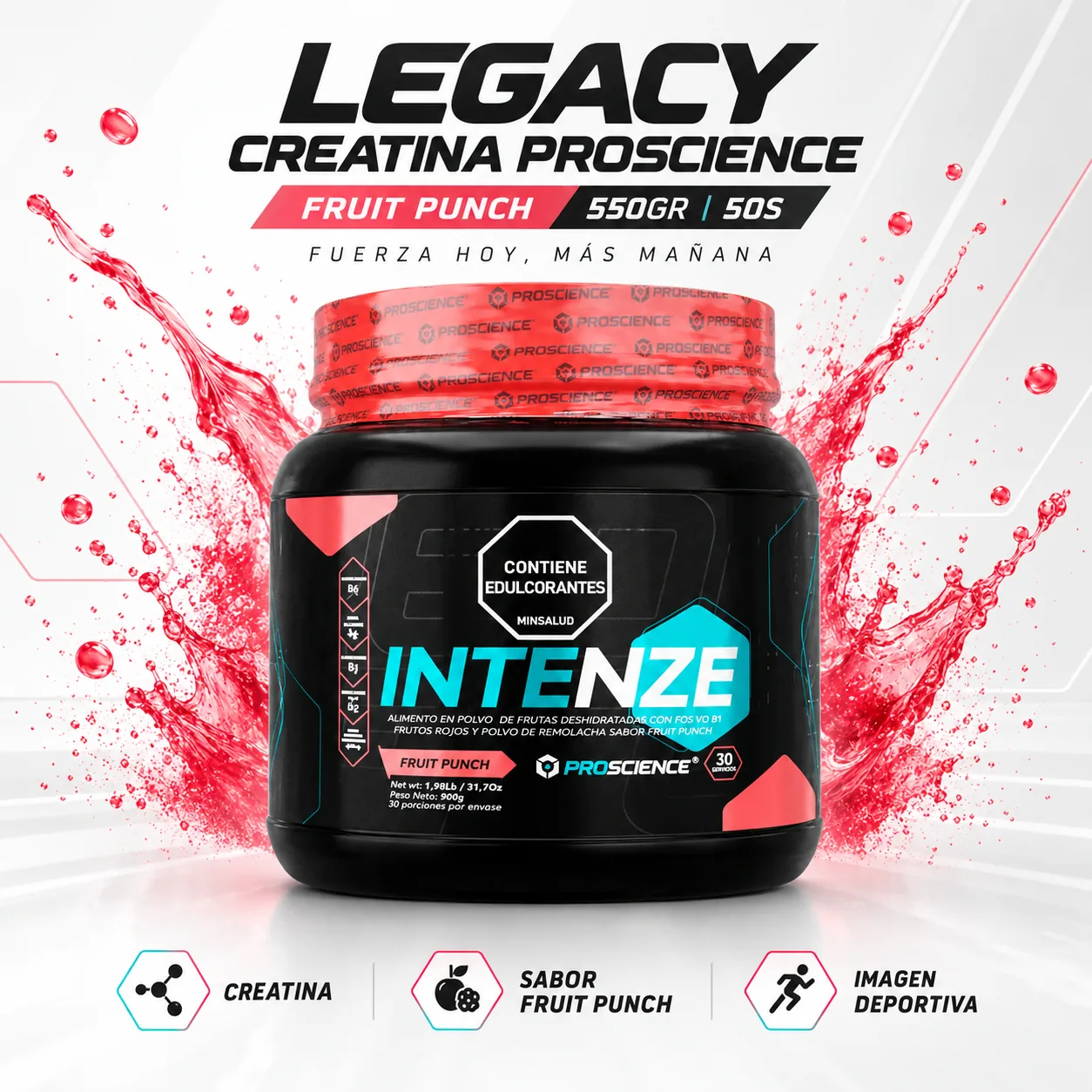 Intenze Pre-entren Proscien Fruit 900GR — Nutricionales