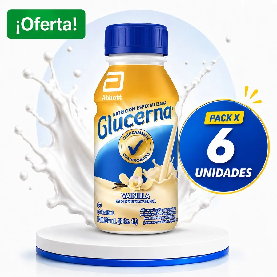 Glucerna Liquida Sabor Vainilla Botella x 237 ML Oferta Pack x 6 Unidades — Farmi Ahorro