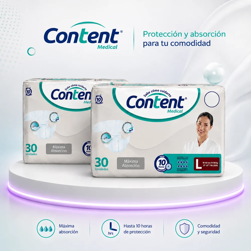 Oferta 60 Pañal Content Medical Talla L — Adulto mayor