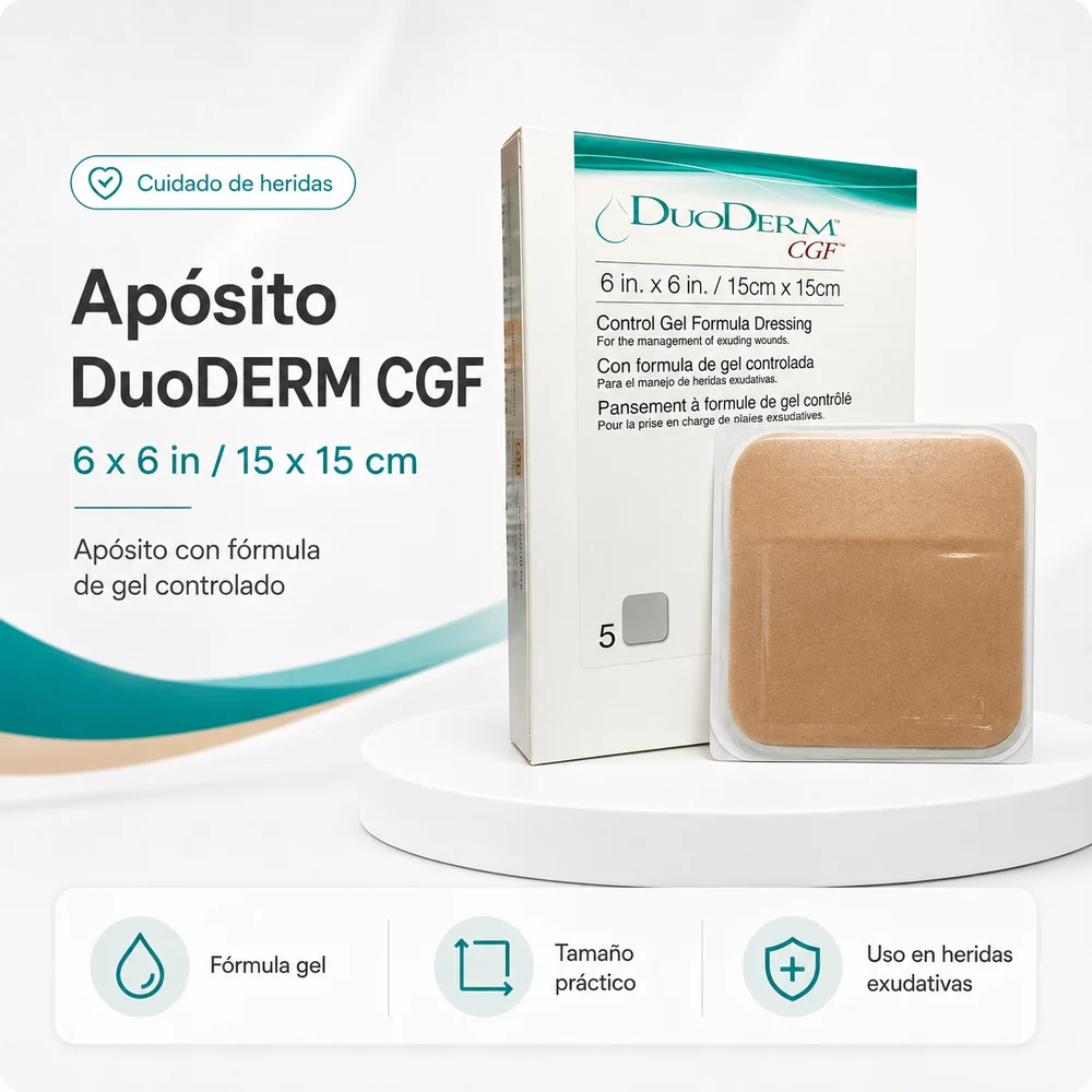 DUODERM CGF APOSITO OCLUSIVO HIDROCOLOIDE 15 X 15 cm UNIDAD — Ostomía y cuidado de heridas