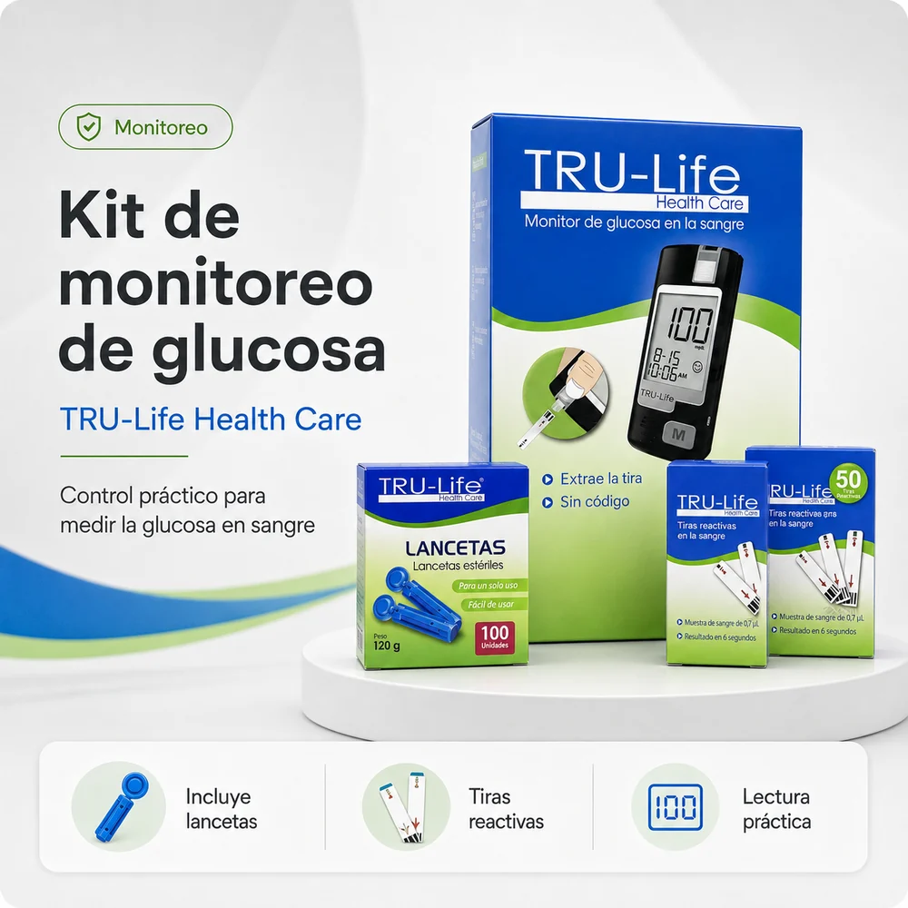 KIT Glucometro Trulife + Tiras y Lancetas — Equipos médicos