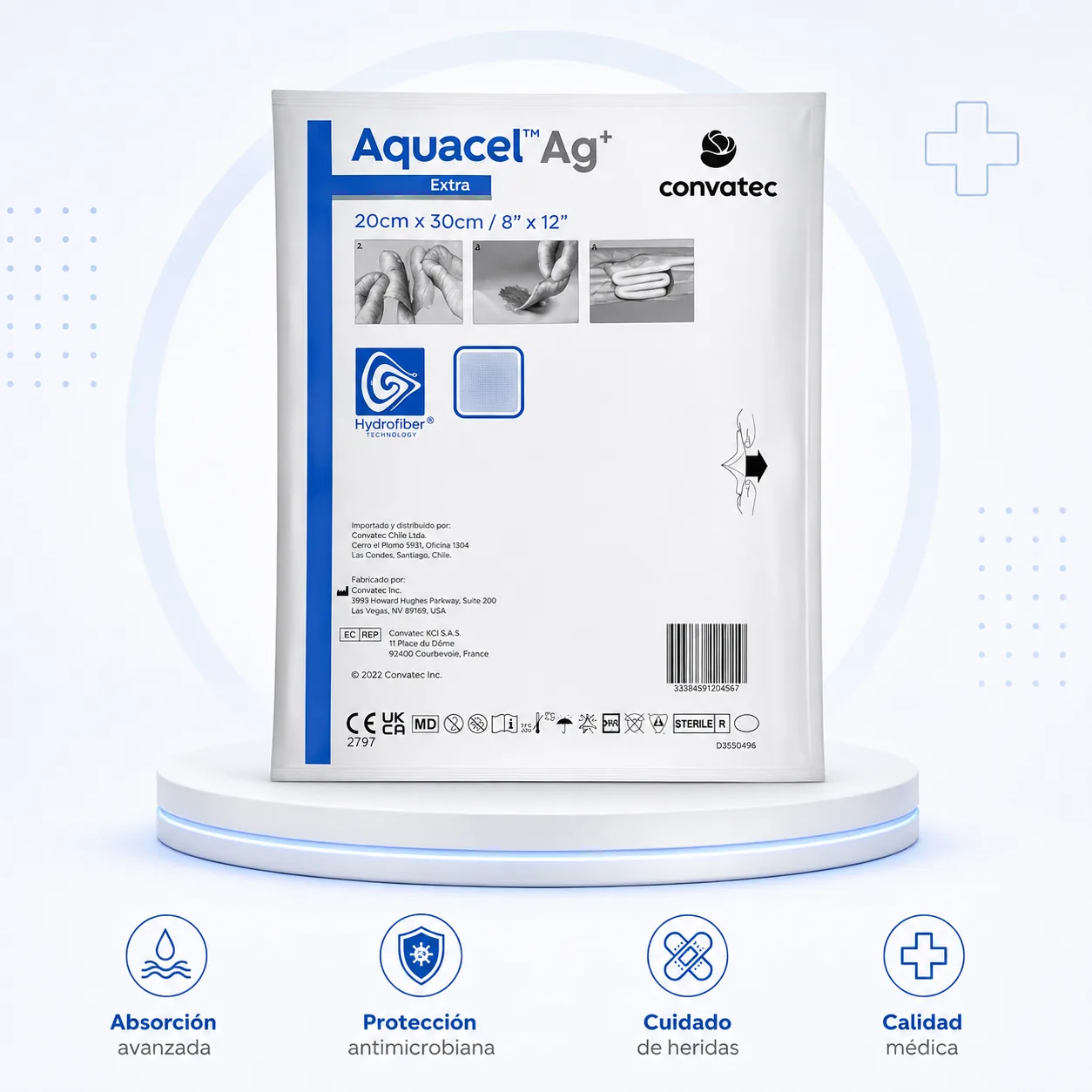 APOSITO AQUACEL AG+ EXTRA 20cm X 30cm UNIDAD — Ostomía y cuidado de heridas