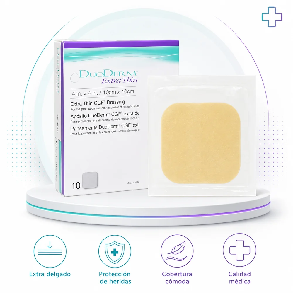 DUODERM ET APOSITO OCLUSIVO HIDROCOLOIDE EXTRA DELGADO 10 X 10 cmUNIDAD — Ostomía y cuidado de heridas