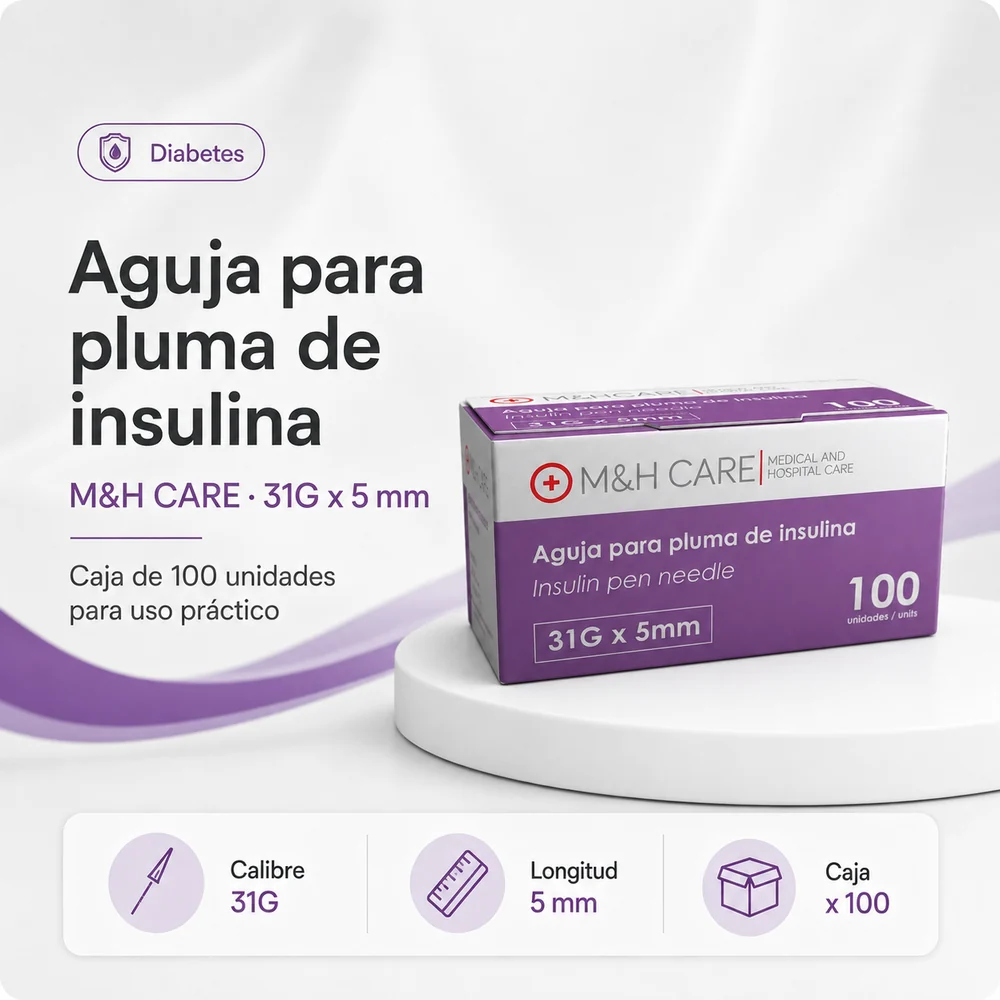 Aguja para Pluma de Insulina 31G x 5 MM Caja x 100 — Insumos médicos