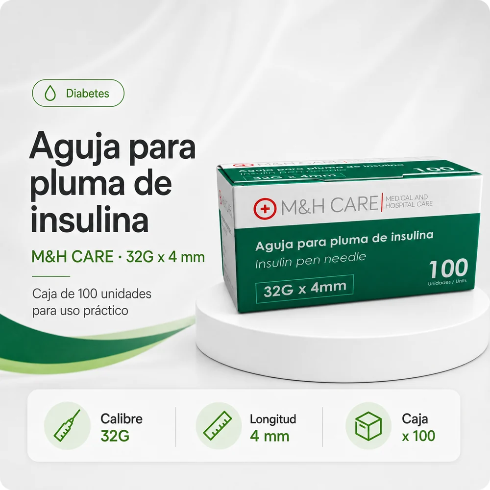 Aguja para Pluma de Insulina 32G x 4 MM Caja x 100 — Insumos médicos
