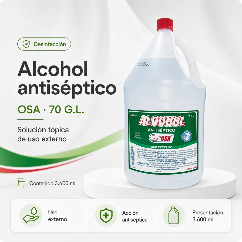 ALCOHOL ANTISEPTICO x 3600ML — Insumos médicos