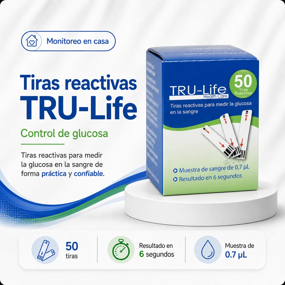 Tiras de Glucometria Tru-life Caja x 50 Unidades — Equipos médicos