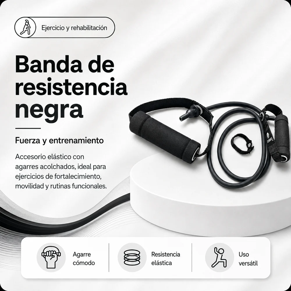 Ejercitador de Tubing Negro 128 CM — Movilidad