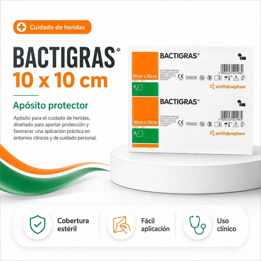 BACTIGRAS APOSITO 10cm X 10cm UNIDAD — Ostomía y cuidado de heridas