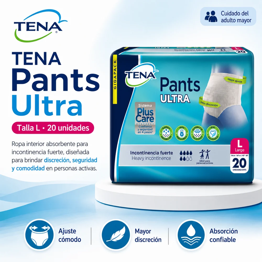 Pañal Tena Pants Ultra Talla L x 20 UND — Adulto mayor