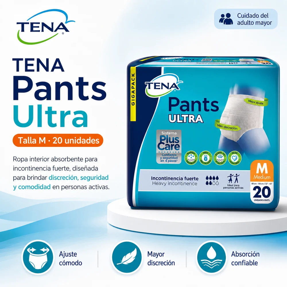 Pañal Tena Pants Ultra Talla M x 20 Unidades — Adulto mayor
