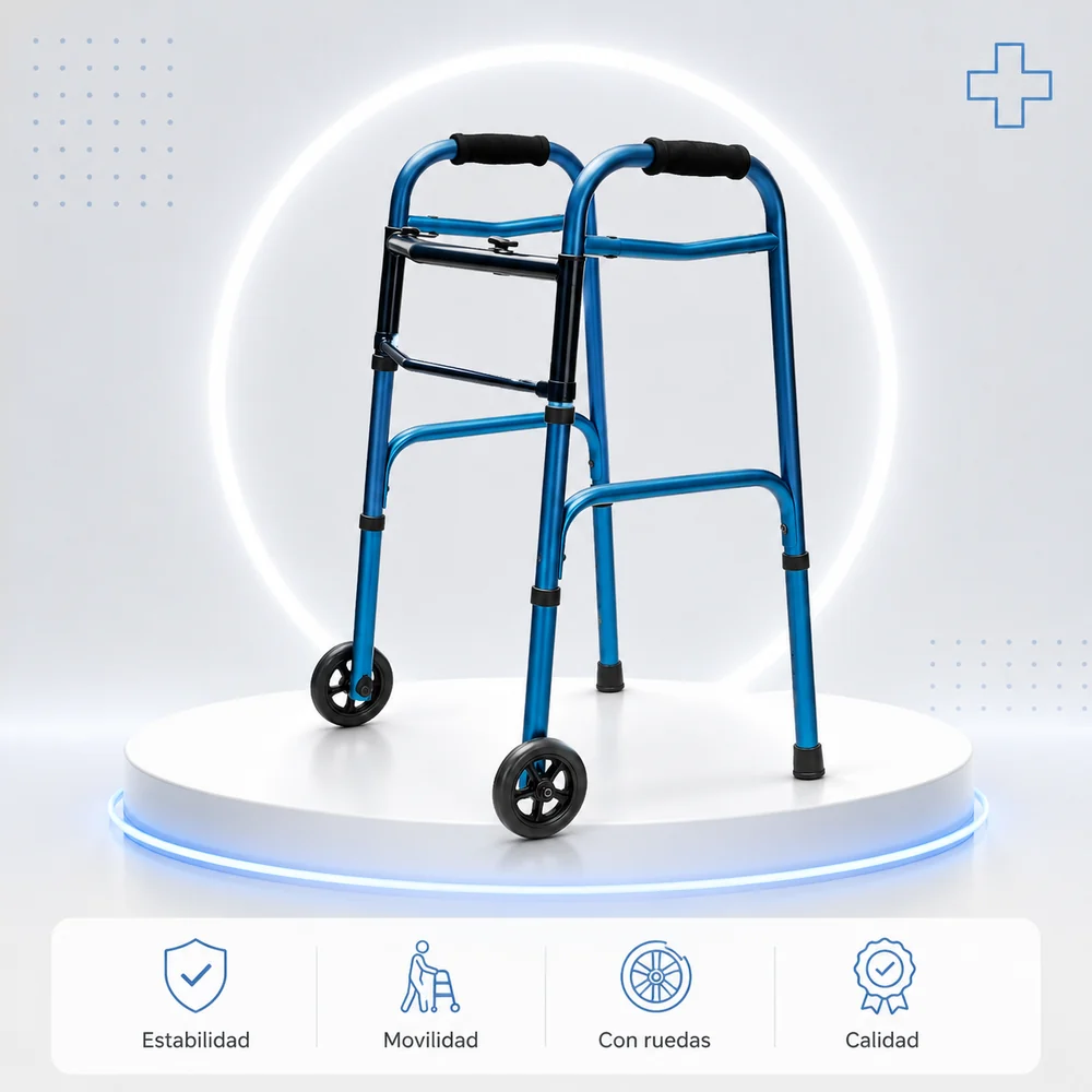Caminador con Ruedas de 5” en Aluminio Anodizado Konfort Plus — Movilidad