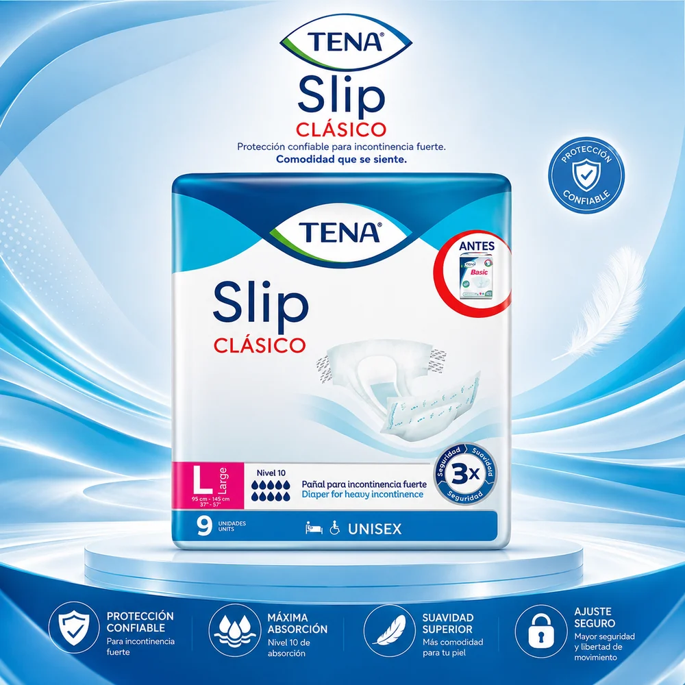 Pañal Tena Slip Clasico Gde x 9 UND — Adulto mayor