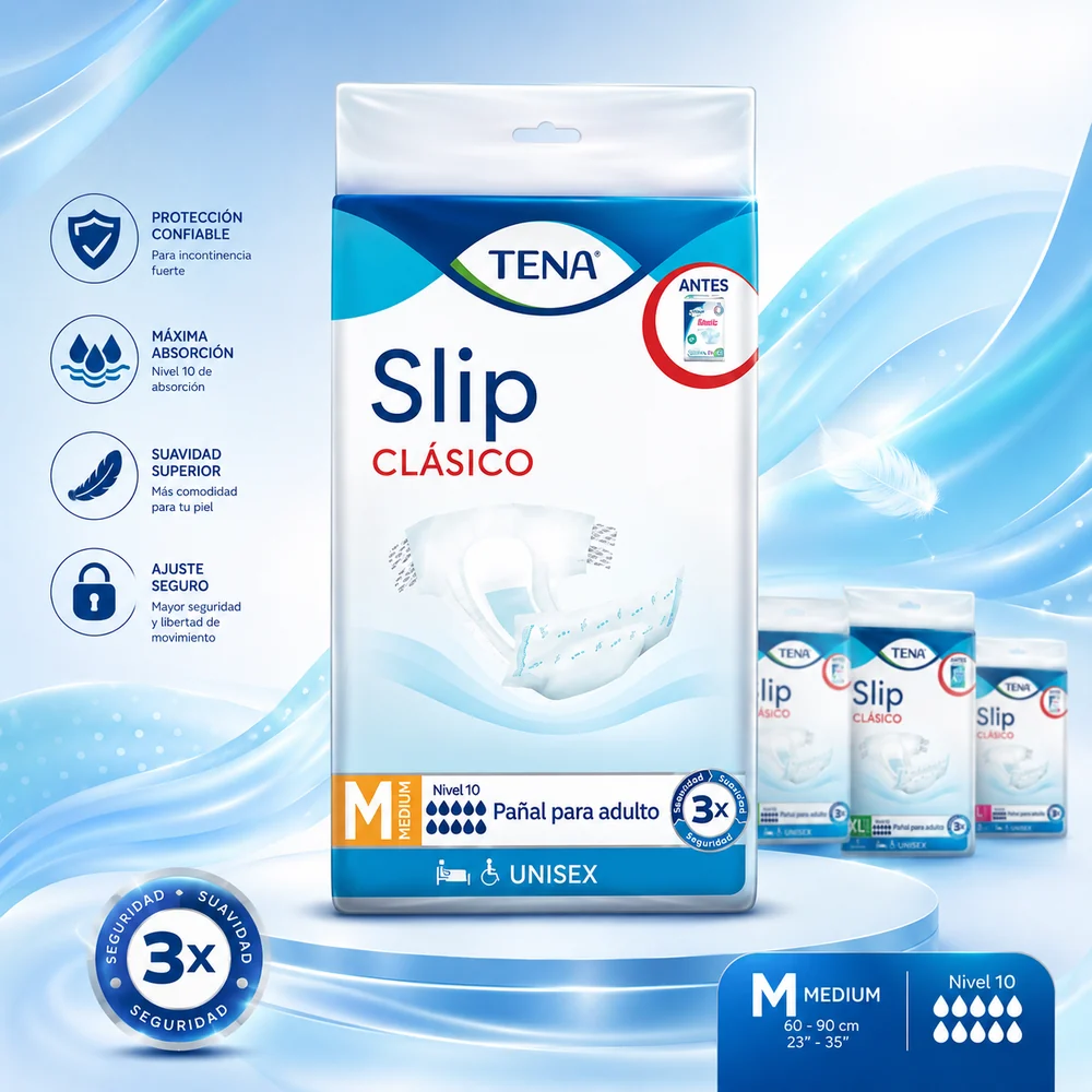 Pañal Tena Slip Clasico Medium x 9 UND — Adulto mayor