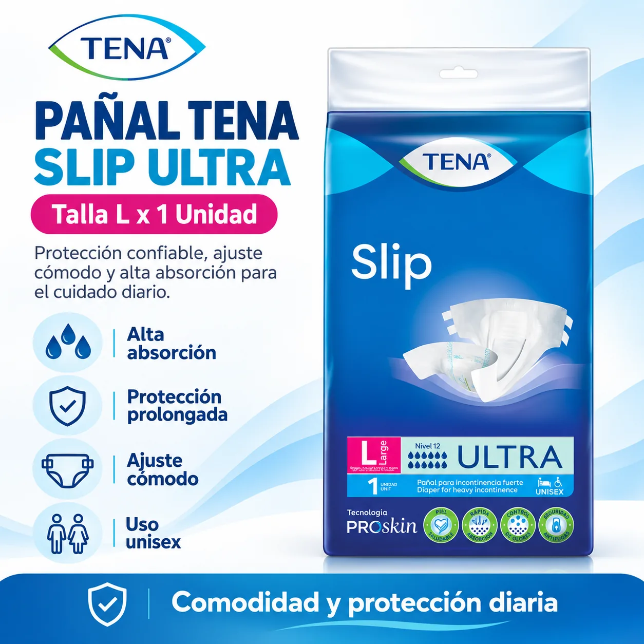 Pañal Tena Slip Ultra Talla L x 1 Unidad — Adulto mayor
