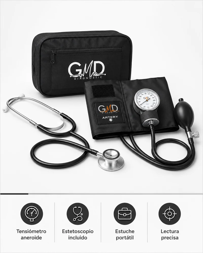 KIT de Tensiometro y Fonendoscopio Rappaport Color Negro REF GMD50-RP-ST20 — Equipos médicos