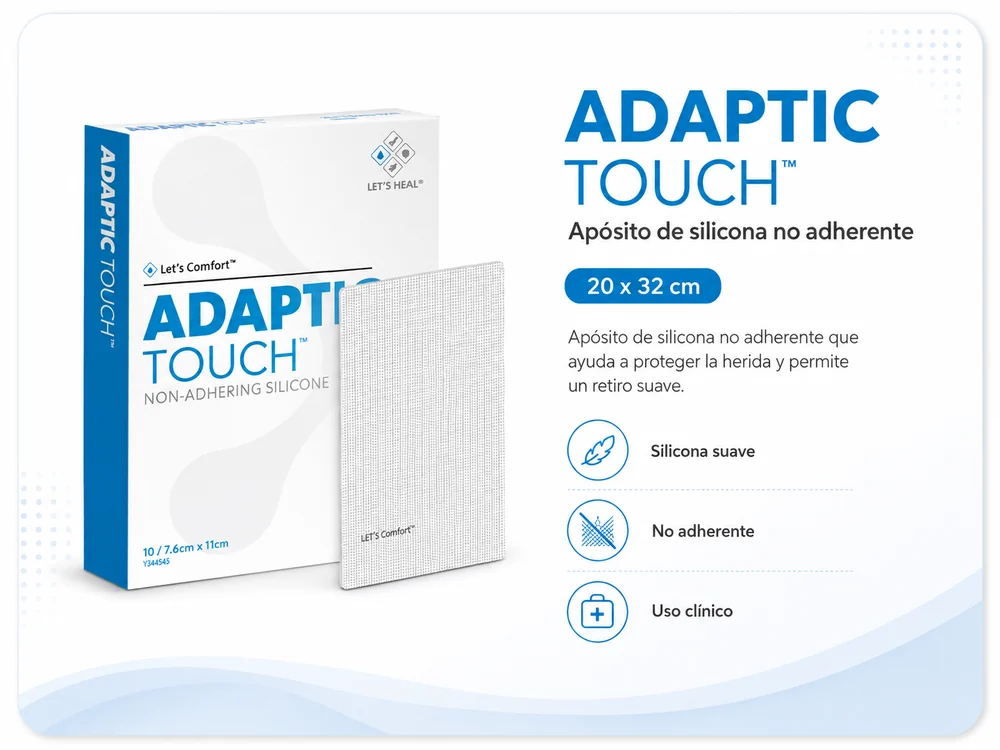 ADAPTIC TOUCH 20×32 cm CAJA X 10 APOSITOS — Ostomía y cuidado de heridas