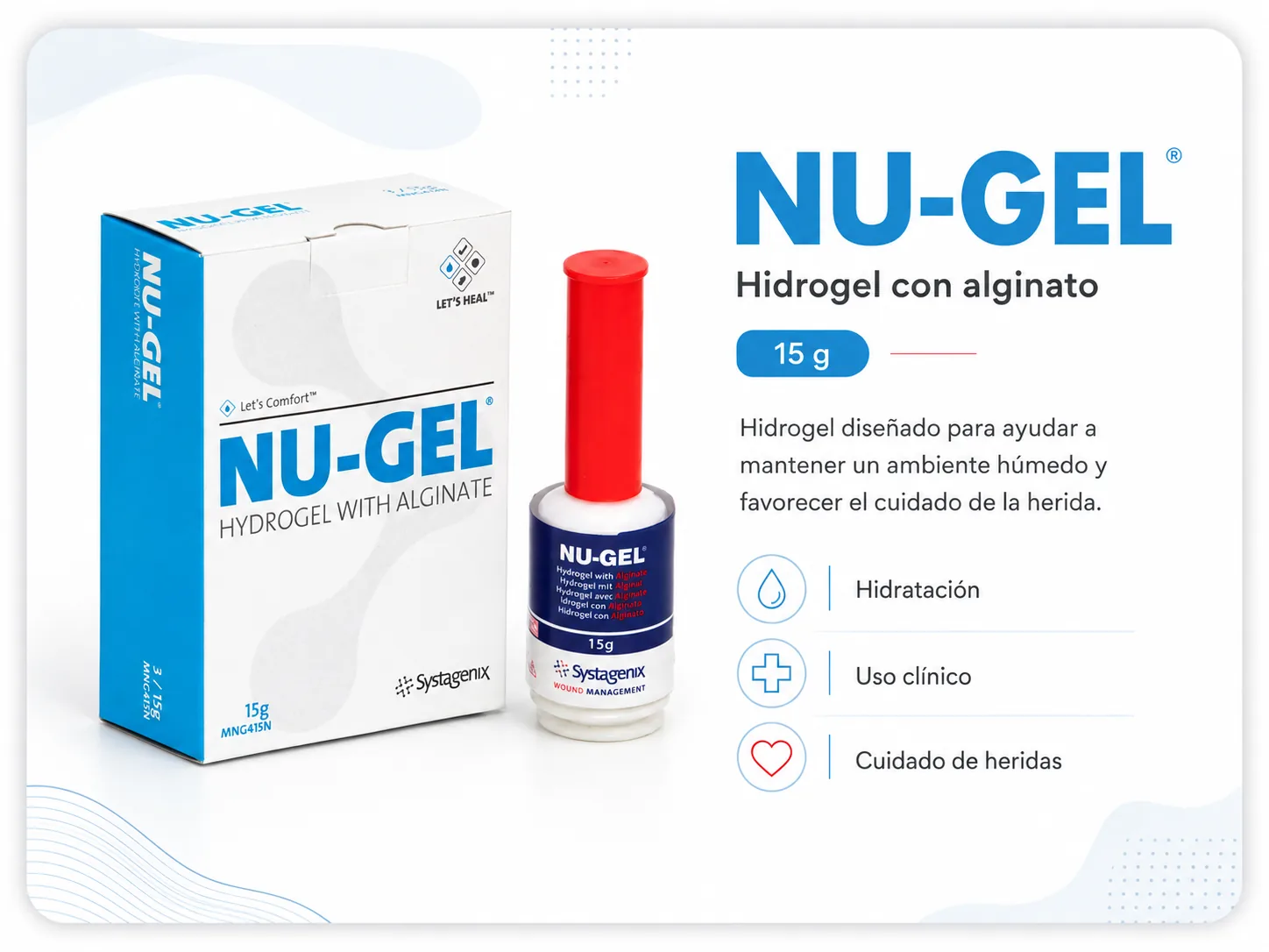Nu Gel Hidrogel con Alginato Frasco x 25 GR — Ostomía y cuidado de heridas