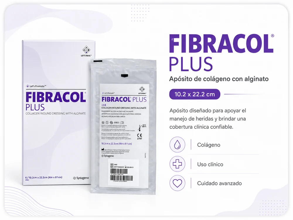 FIBRACOL PLUS GRANDE10.2 X 22.2 cm CAJA X 6 UNIDADES — Ostomía y cuidado de heridas