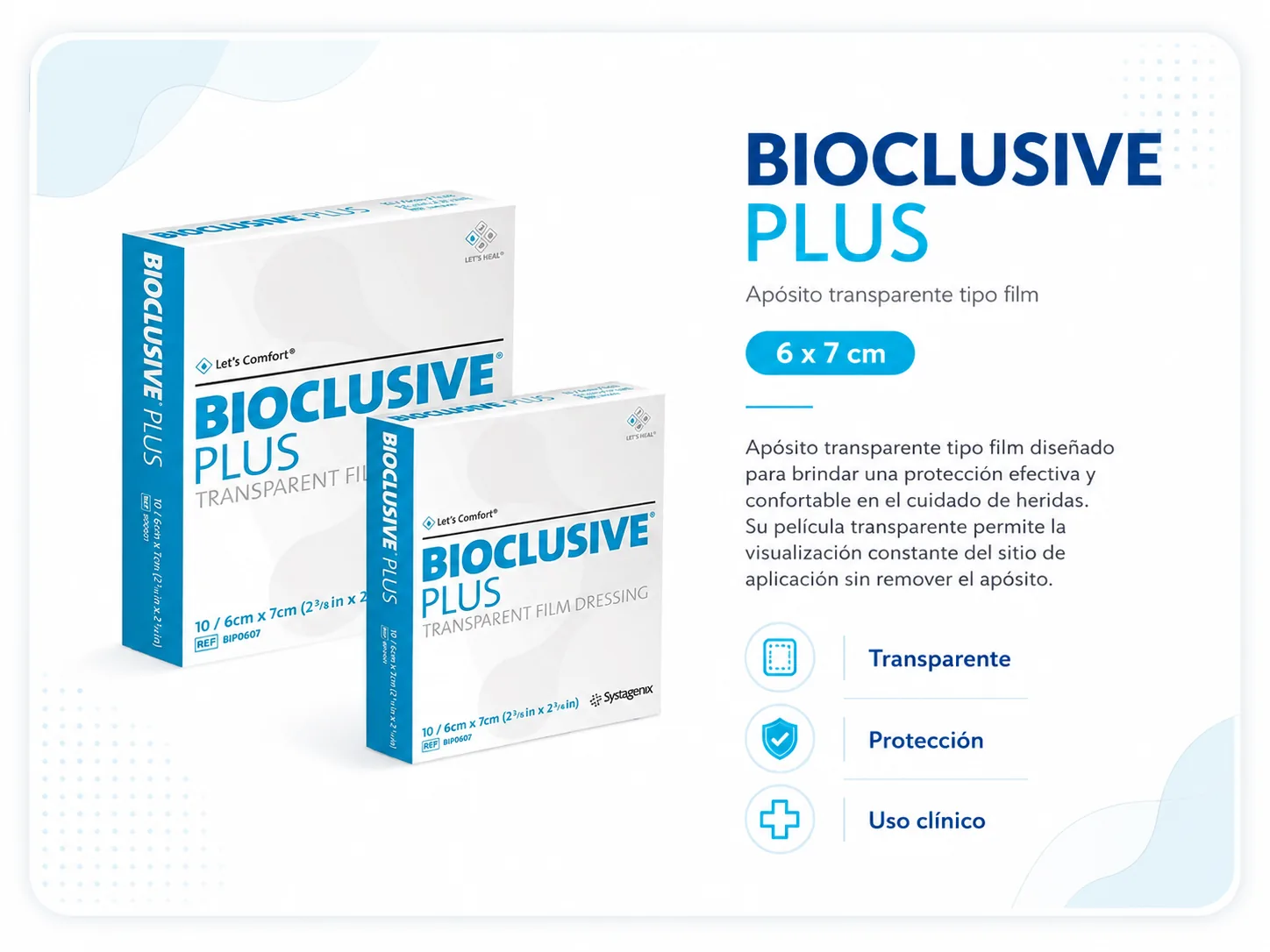 BIOCLUSIVE PLUS APOSITO TRANSPARENTE 10 X 12cm CAJA X 10 UNIDADES — Ostomía y cuidado de heridas