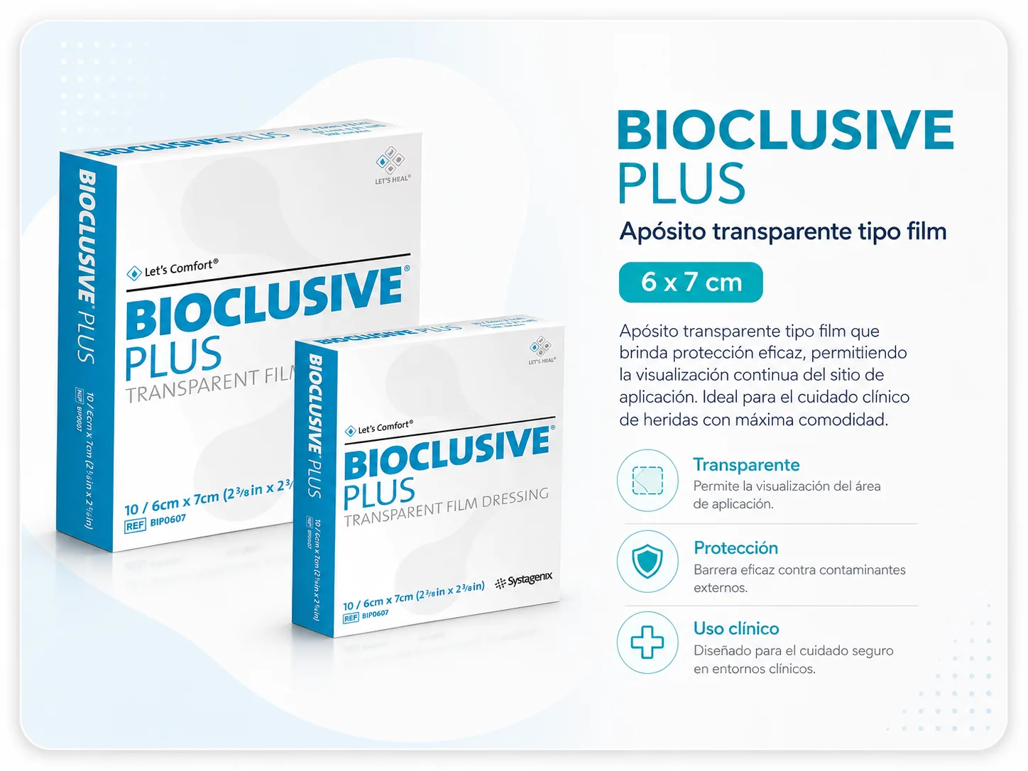 BIOCLUSIVE PLUS APOSITO TRANSPARENTE 20 X 30 cm CAJA X 10 UNIDADES — Ostomía y cuidado de heridas