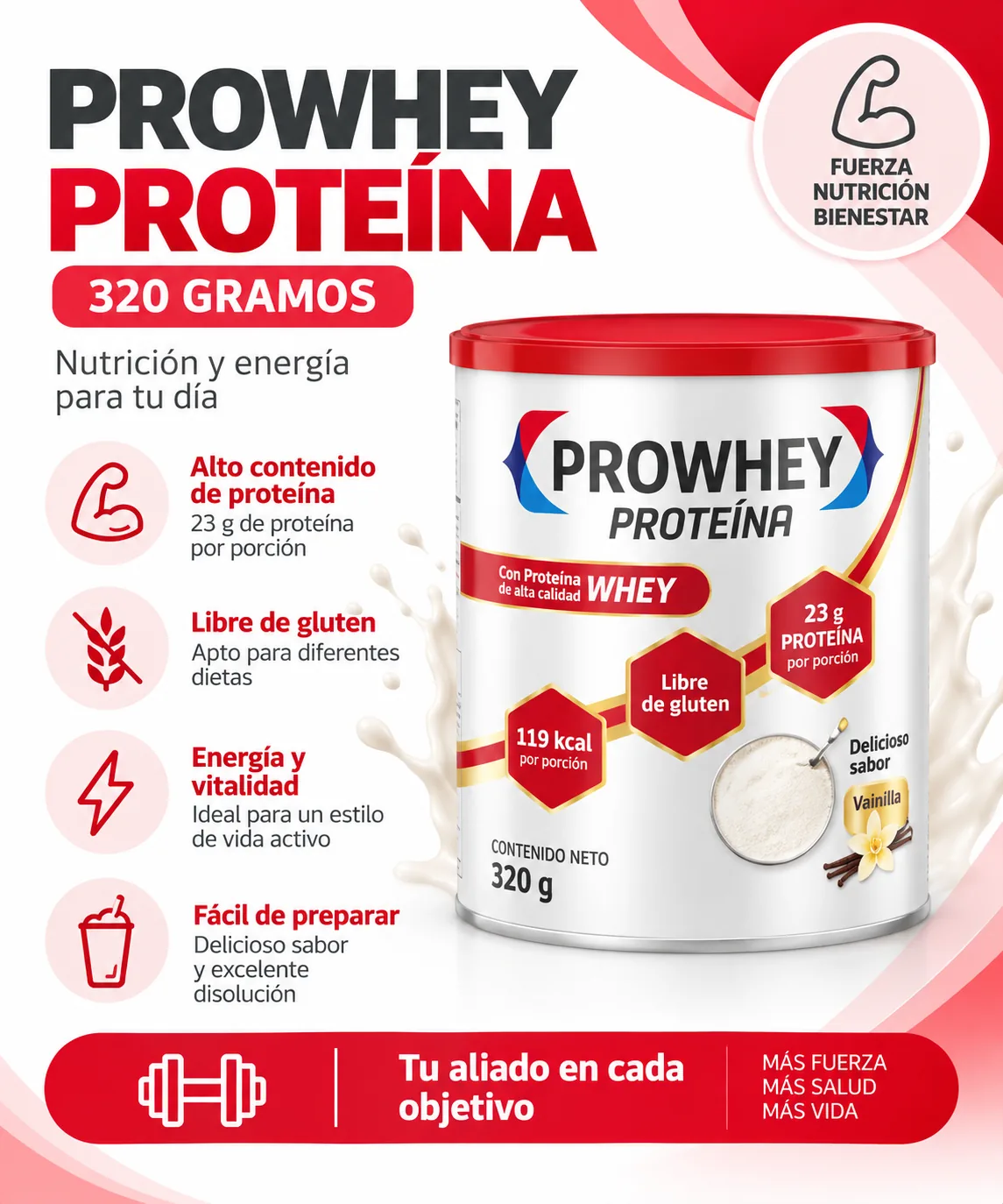 Prowhey Proteina 320 Gramos — Nutricionales
