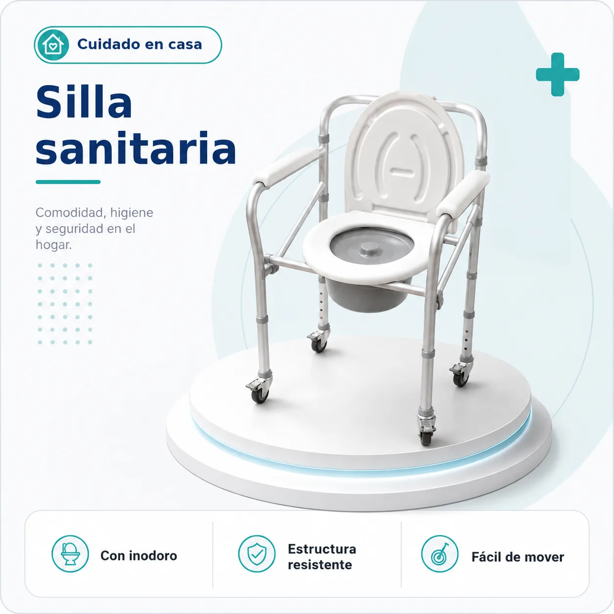 Comodo Sanitario Plegable en Aluminio Konfort Basic — Movilidad