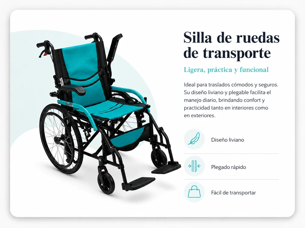 Silla de Ruedas Estandar Brazos Abatibles REF.HE806 — Movilidad
