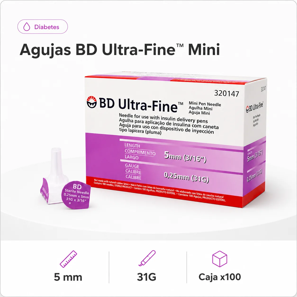 Aguja para Pen Bd 31G x 3/16″ Caja x 100 Unidades — Insumos médicos