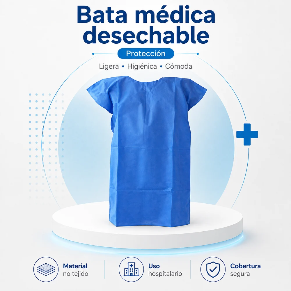 Bata Paciente Manga Sisa Talla L Paquete x 5 Unidades — Insumos médicos