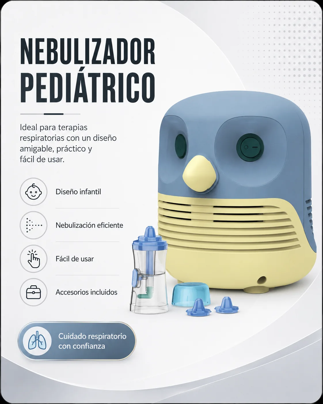 Compresor Nebulizador Pediátrico Buho — Equipos médicos
