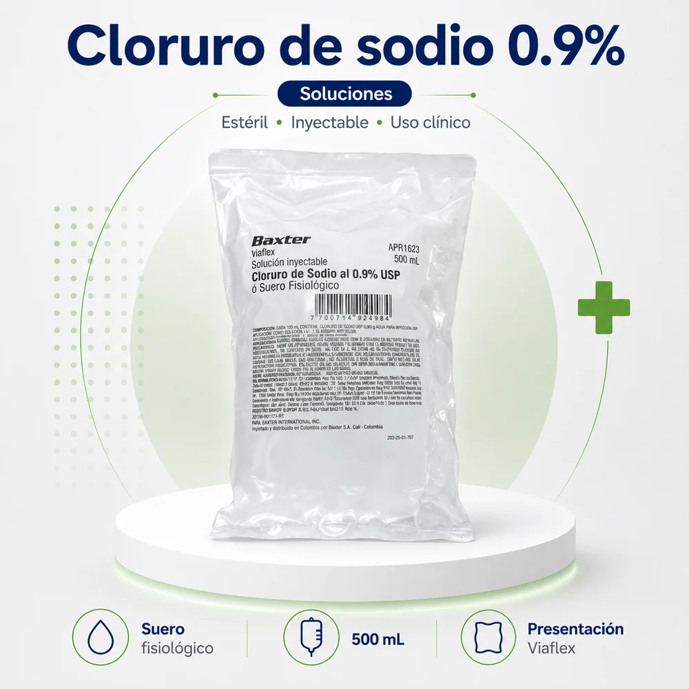 SUERO FISIOLOGICO SOLUCION INYECTABLE BOLSA X 500ml — Insumos médicos