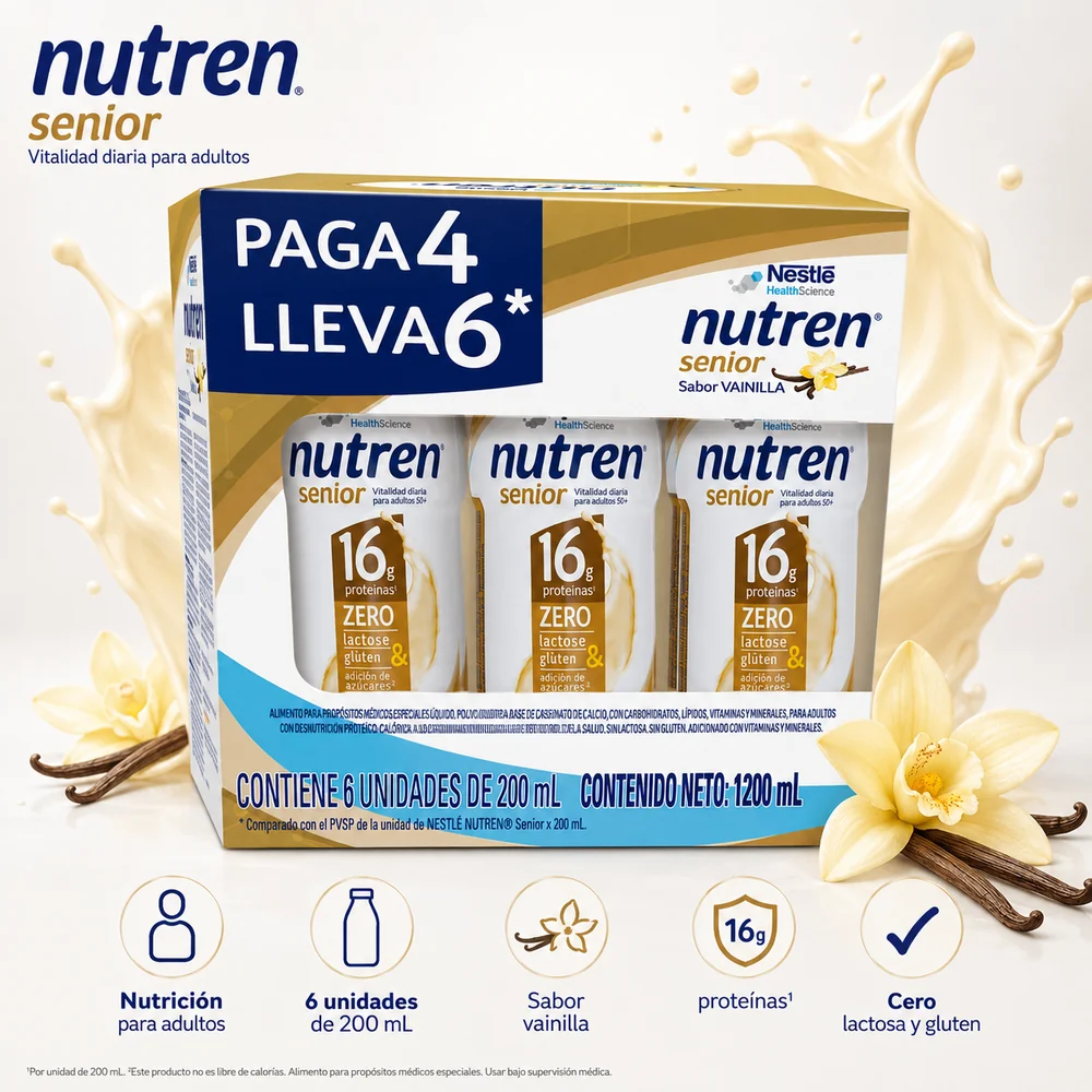 Nutren Senior Vainilla x 200ML Oferta Pague 4 Lleve 6 — Adulto mayor