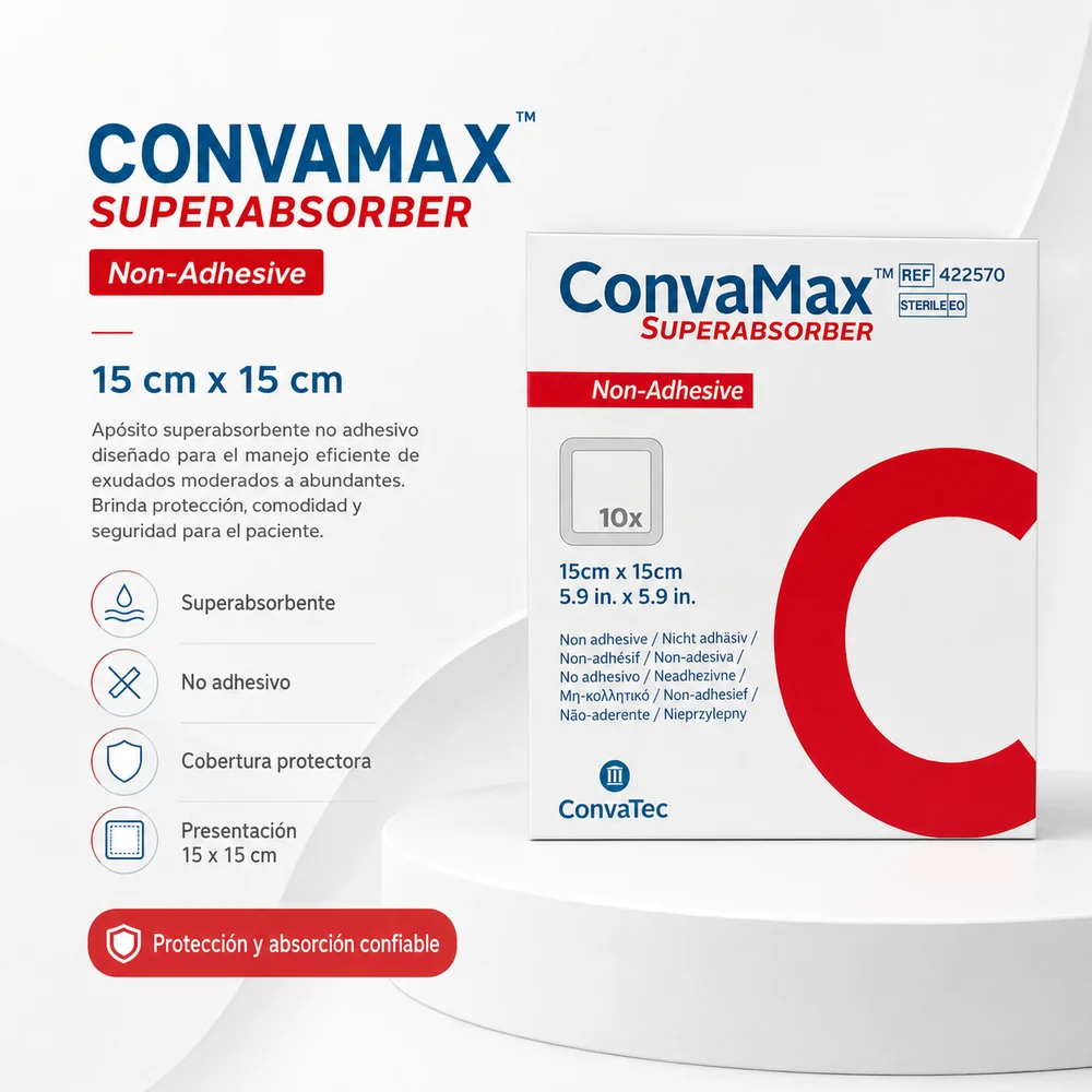 Unidad de Aposito Convamax Subcapas Non Adhesivo 15 x 15 CM — Ostomía y cuidado de heridas