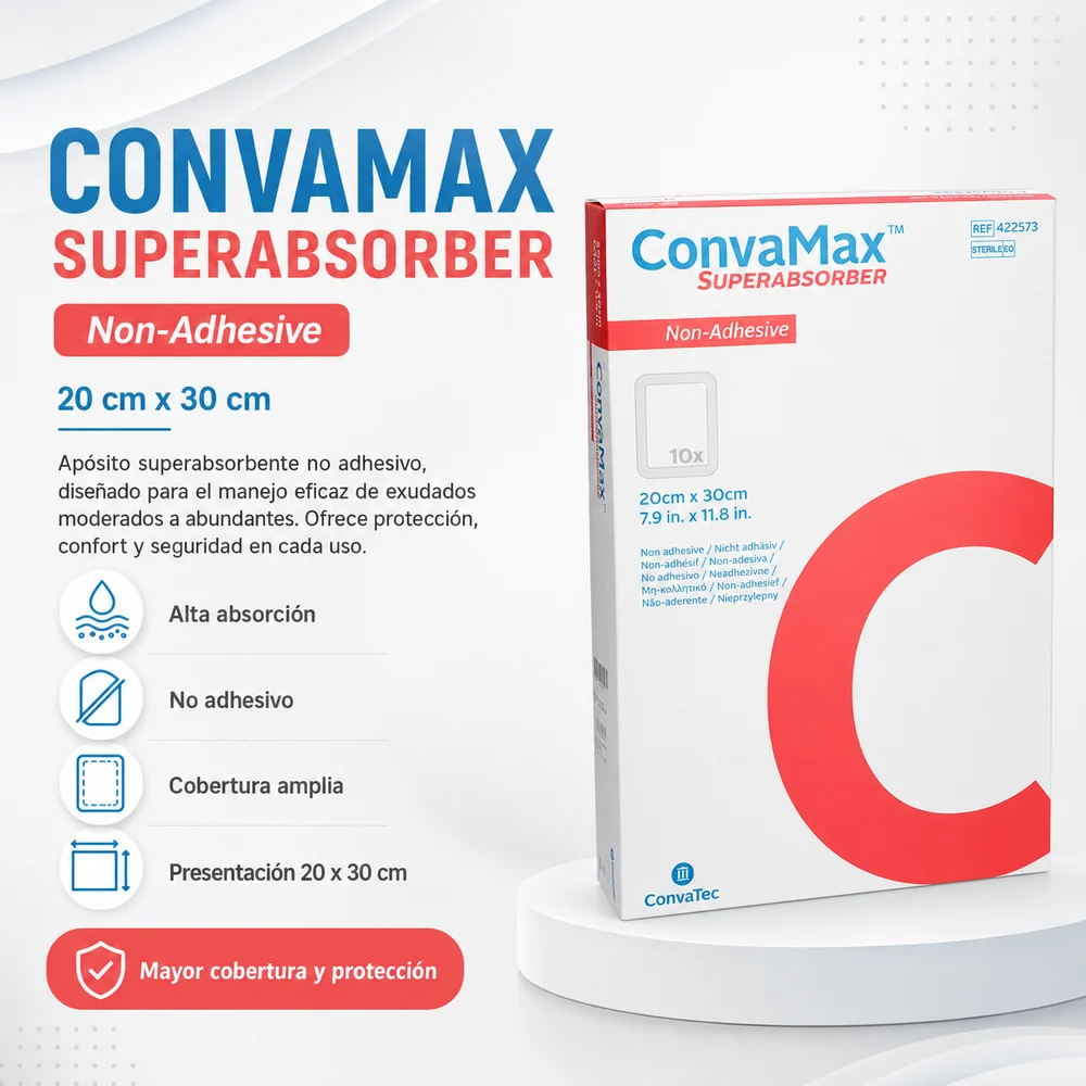 Unidad de Aposito Convamax Subapas NO Adhesivo 20 CM x 30CM — Ostomía y cuidado de heridas