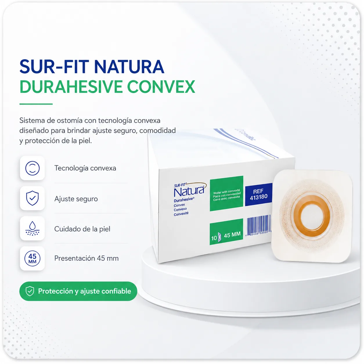 Barrera Natura Convexa Moldeable Estoma 22-33MM (aro 45MM Medium) REF.404593 Caja x 10 Unidades — Ostomía y cuidado de…