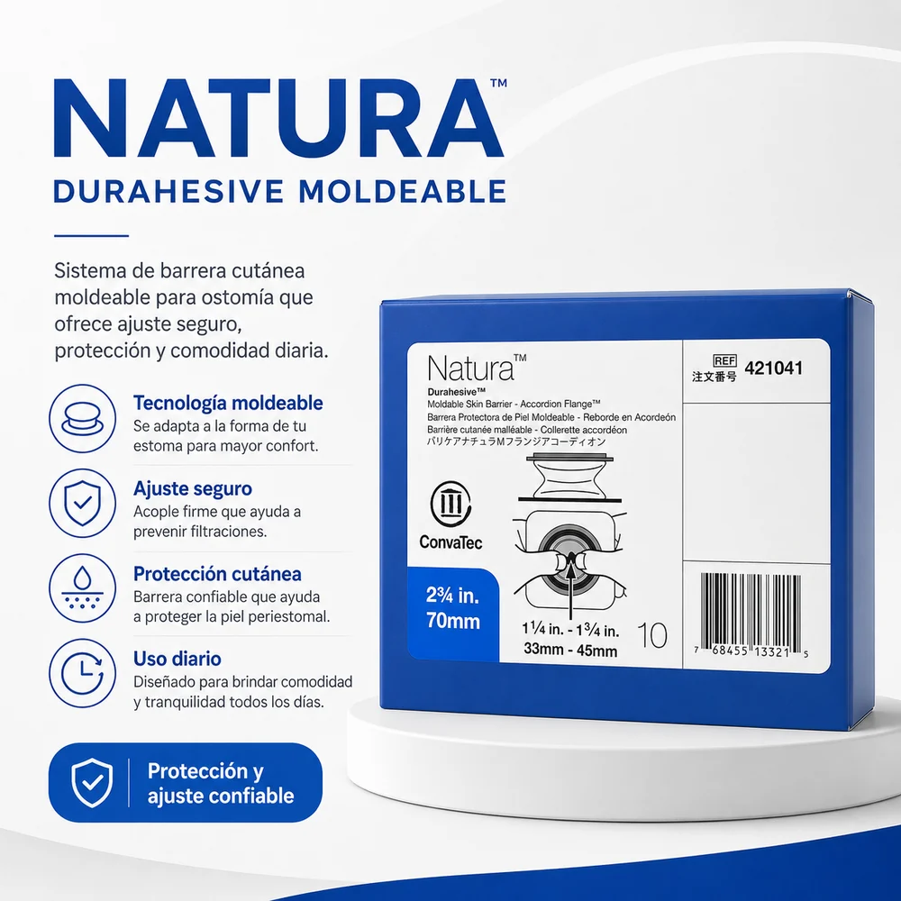 Barrera Natura Moldeable Accordion Durahesive Estoma 33-45MM (aro 70MM Large) REF.421041 Caja x 10 Unidades — Ostomía y…