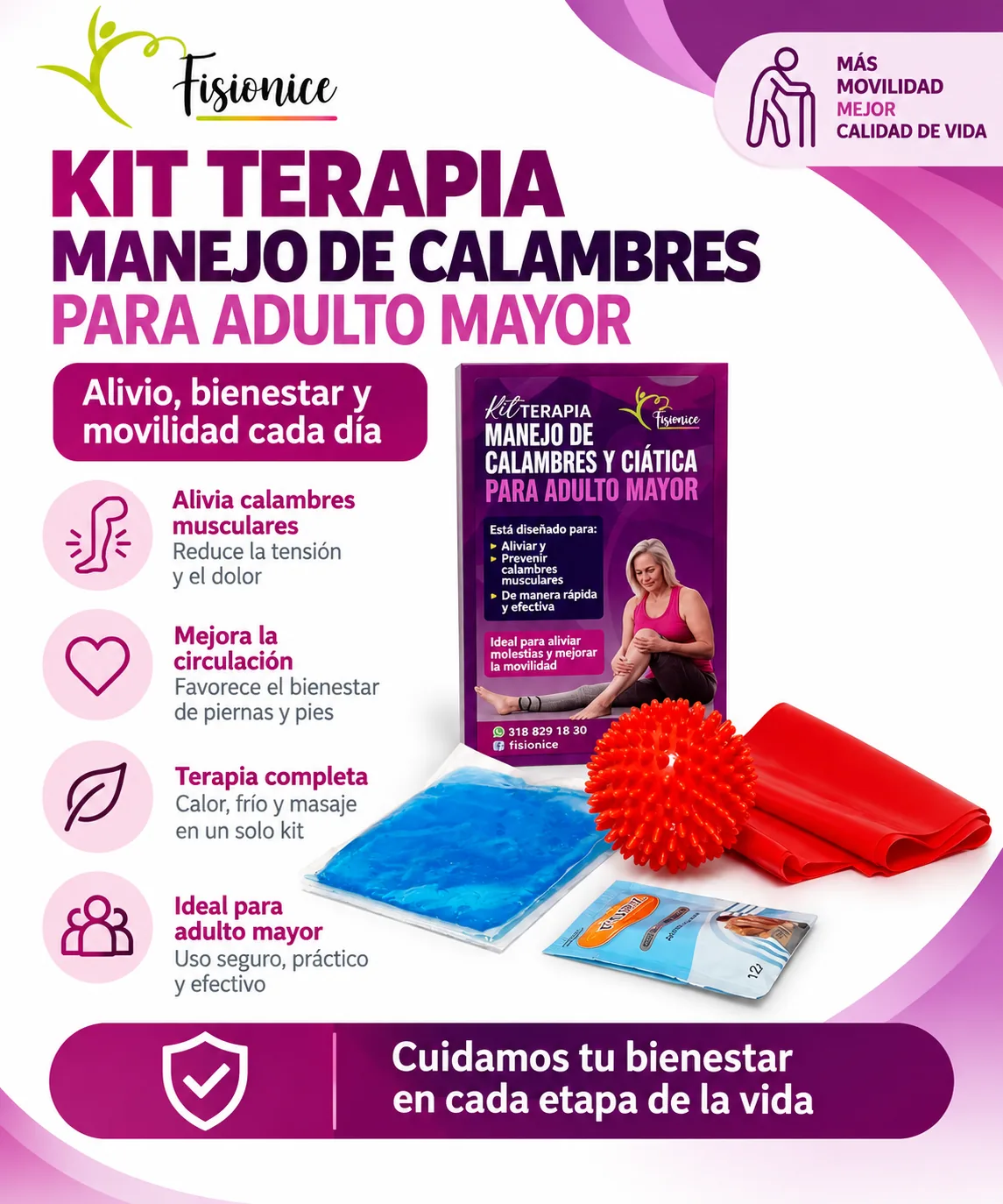 KIT Terapia Manejo de Calambres para Adulto Mayor — Adulto mayor