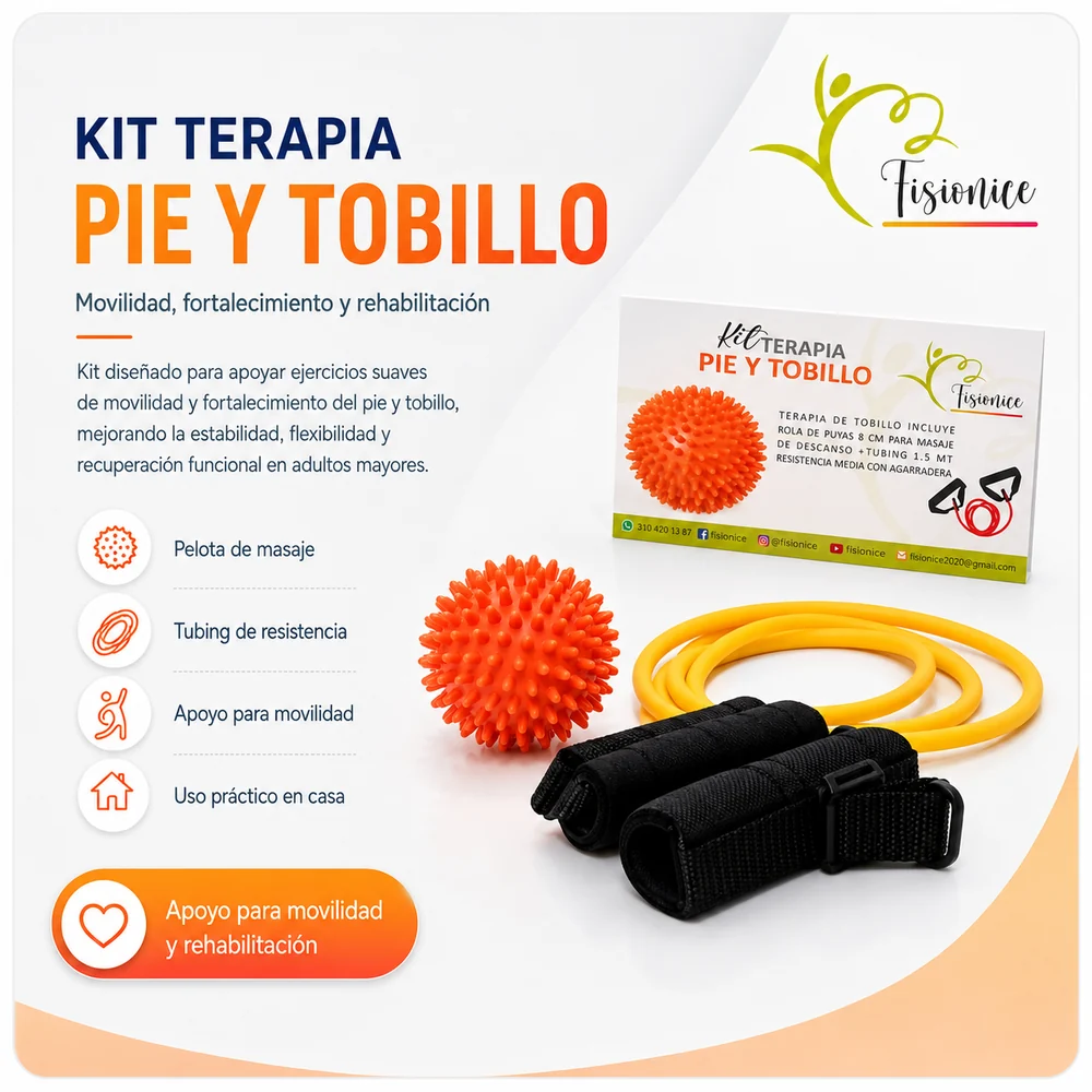 KIT Terapia Pie y Tobillo para Rehabilitación y Fortalecimiento Muscular — Adulto mayor