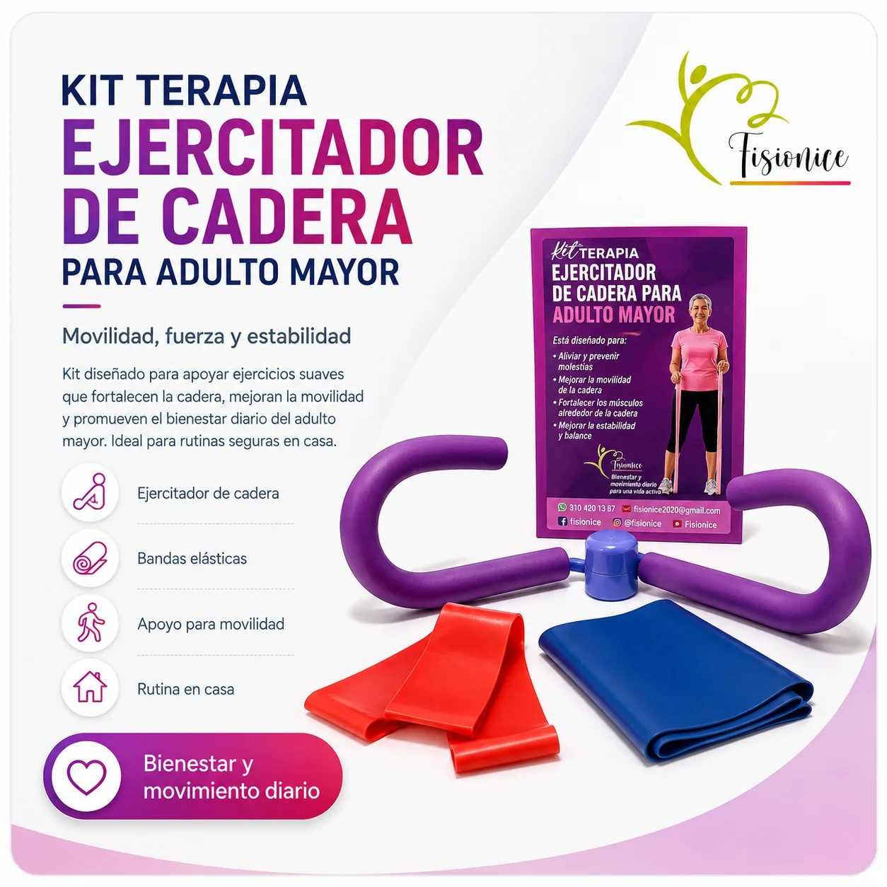 KIT Terapias de Cadera para Rehabilitación y Movilidad del Adulto Mayor — Adulto mayor