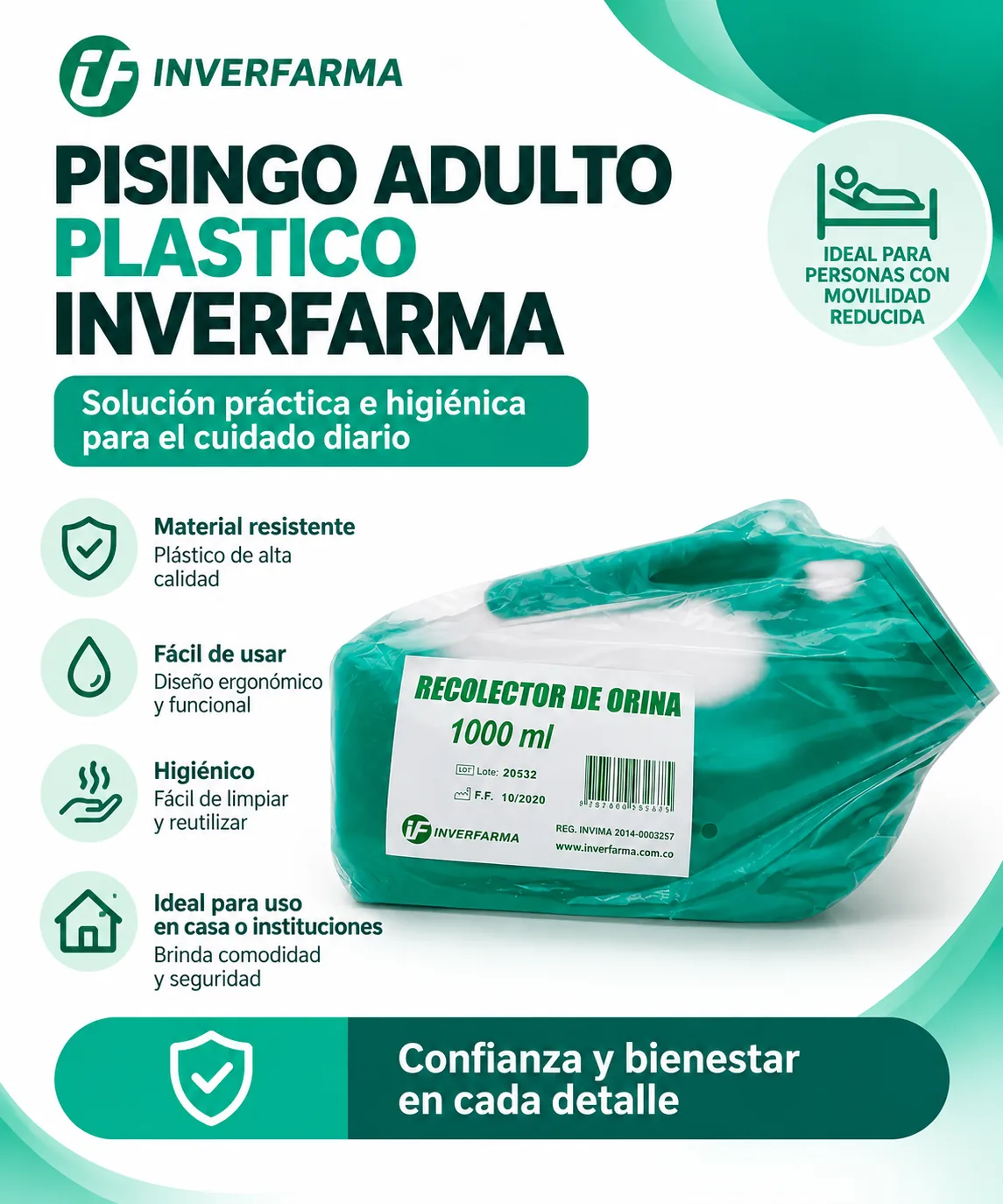 Pisingo Adulto Plastico Inverfarma — Adulto mayor