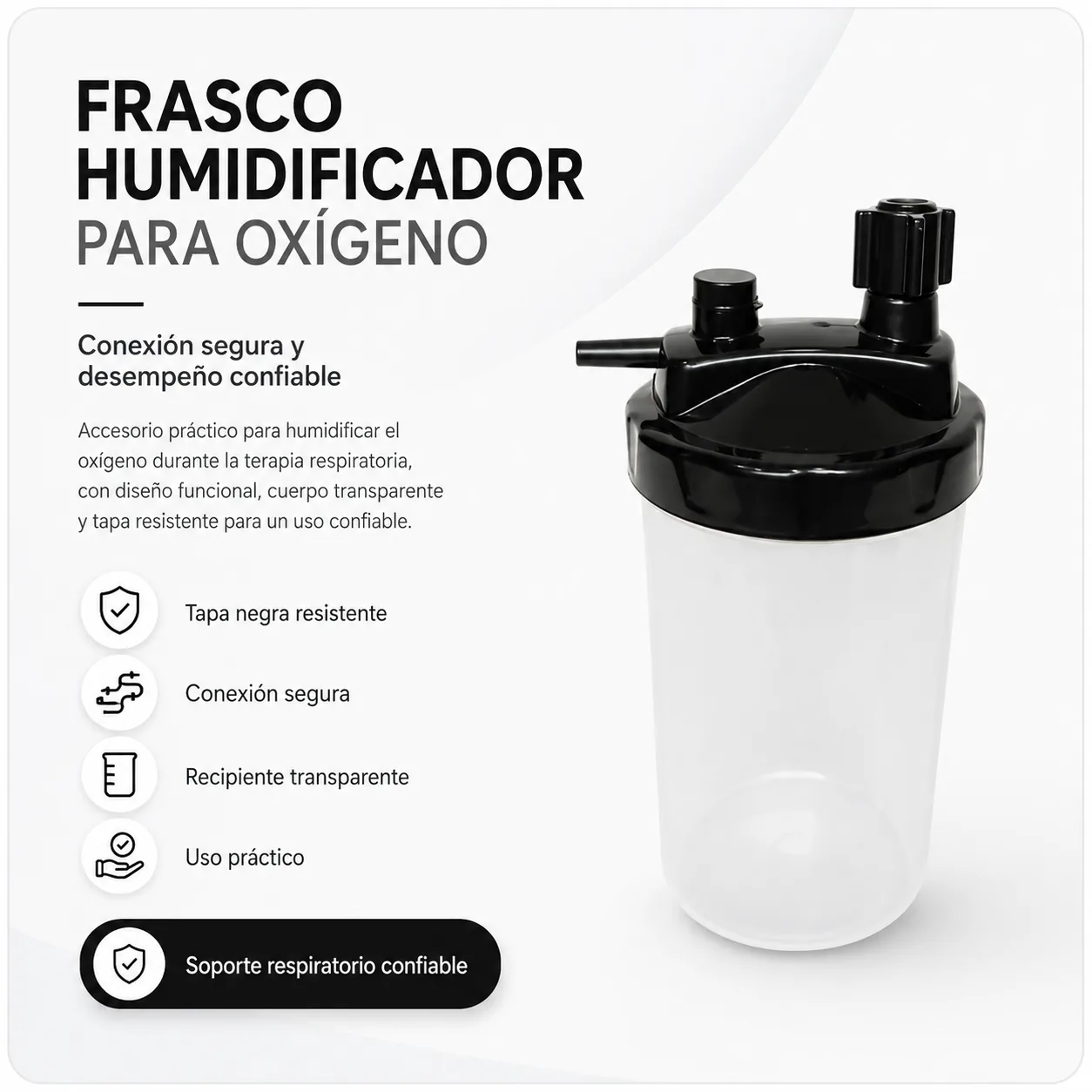 Humidificador Plastico REF.7600 — Terapia respiratoria