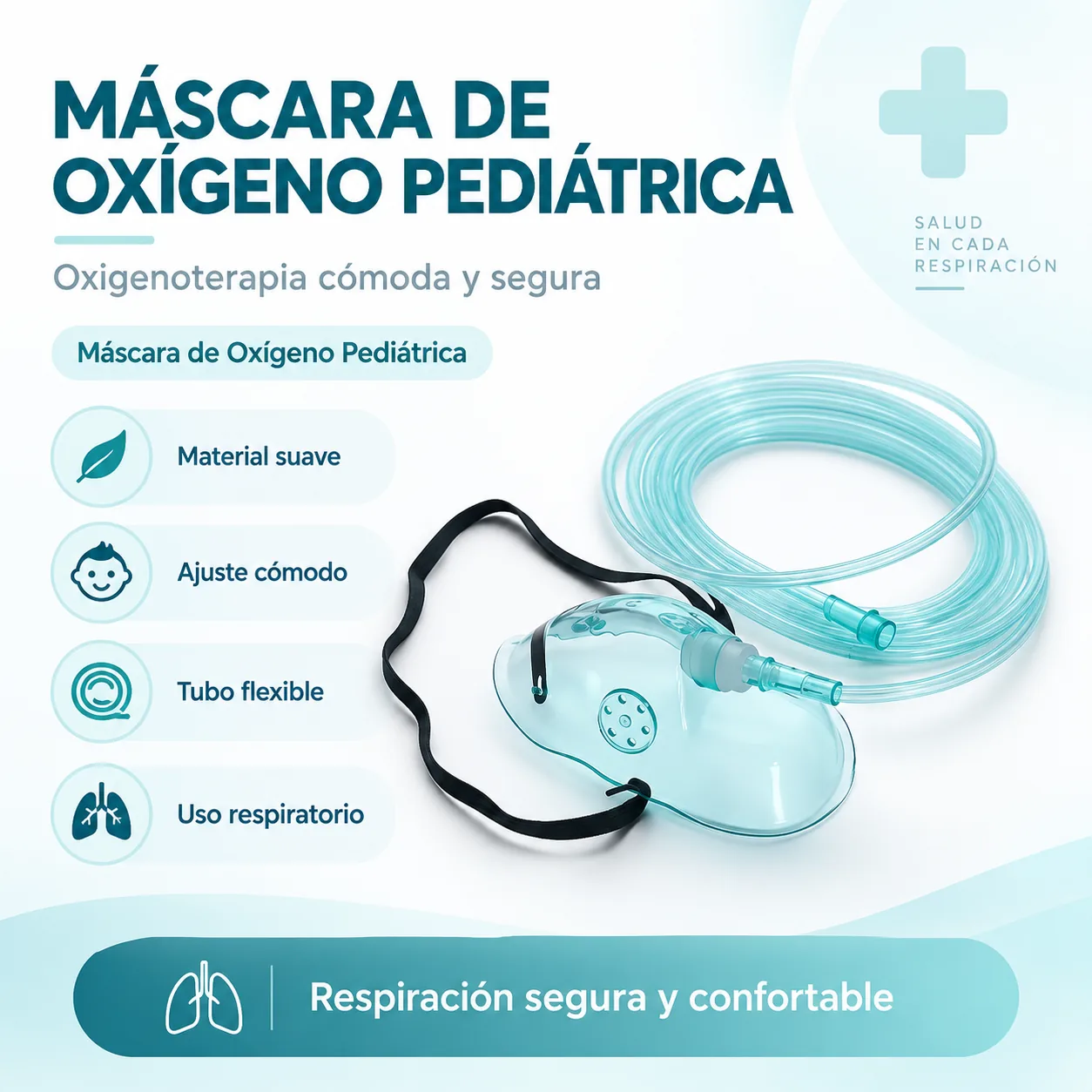 Máscara de Oxígeno Pediátrica REF:S01-S — Terapia respiratoria