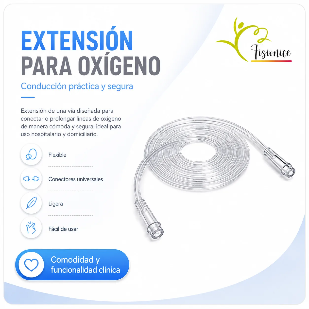 Tubo Extension de Oxigeno 2.10 Mts — Terapia respiratoria