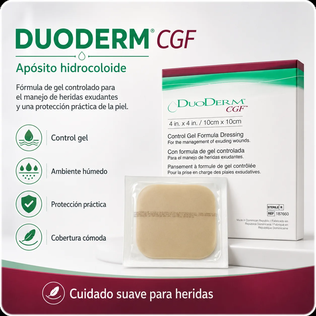 Duoderm Cgf 10X10 Unidad — Ostomía y cuidado de heridas